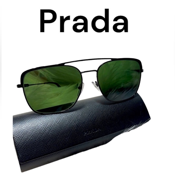 PRADA SUNGLASSES SPR 53V UNISEX GREY BLACK CASE - Picture 1 of 11